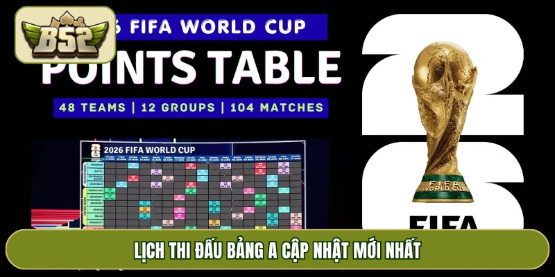 Lịch thi đấu bảng A cập nhật mới nhất